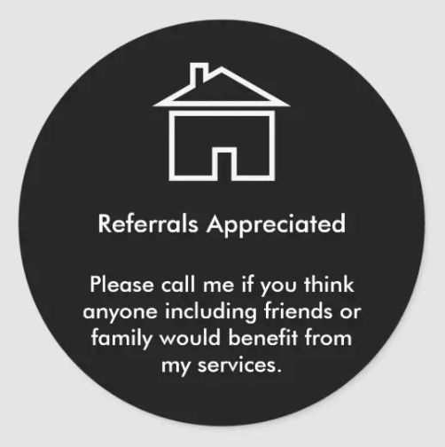 Real estate referral request example for past and repeat customers