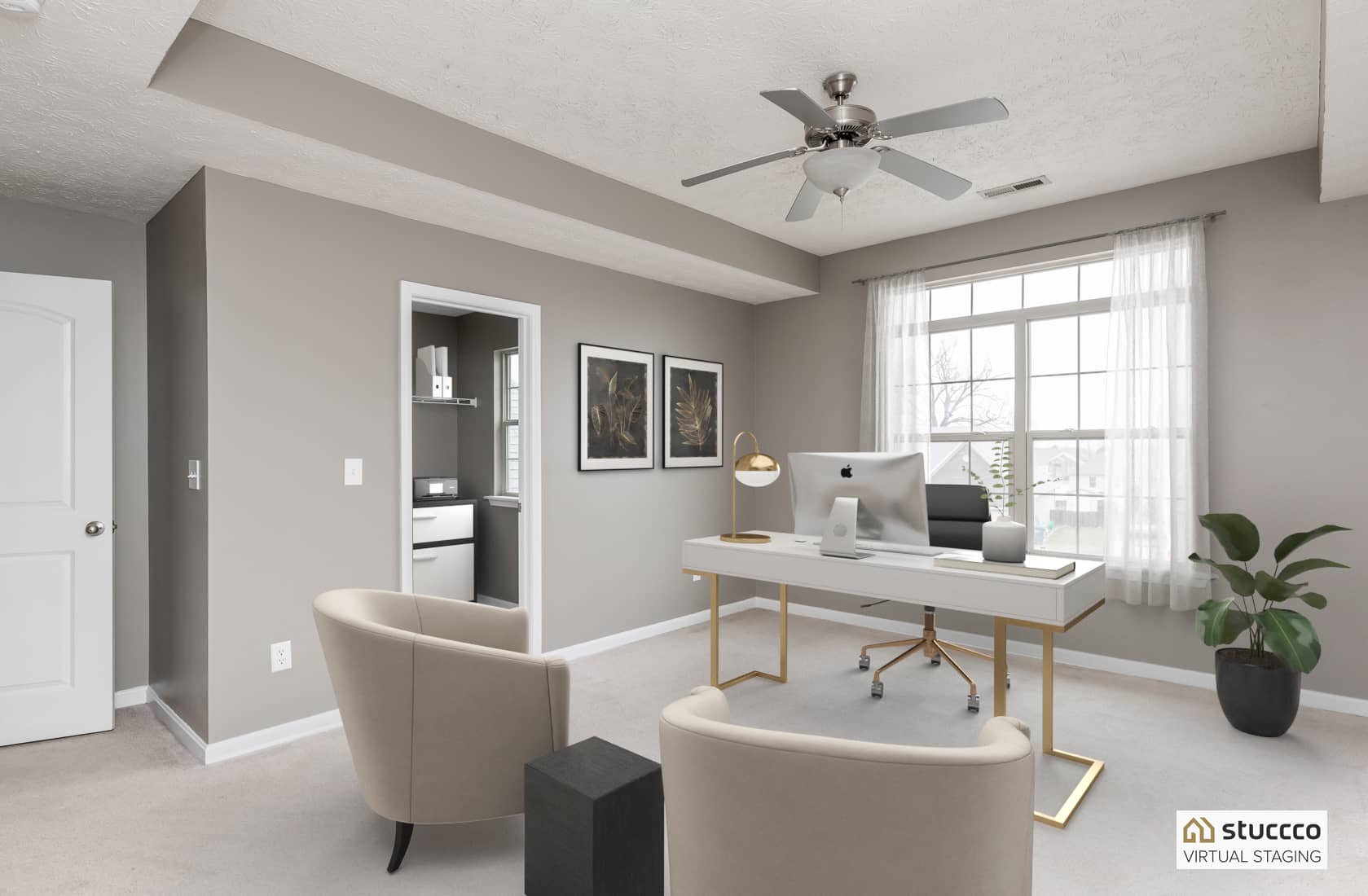 virtual staging example home office