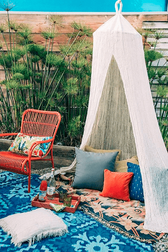 Styling home patio with colorful accents