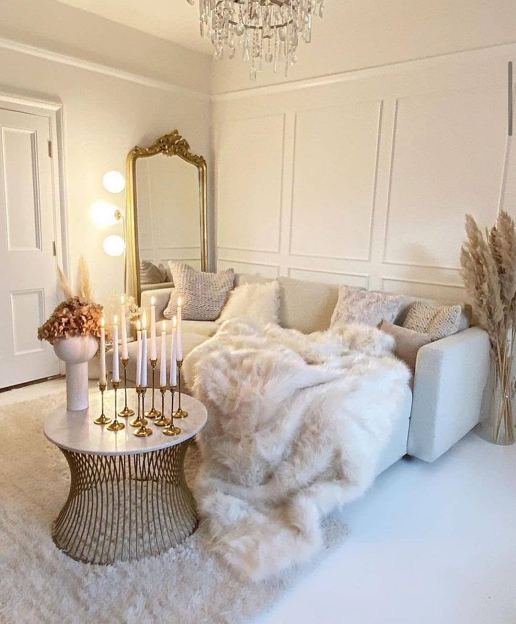 Glam living space design style example