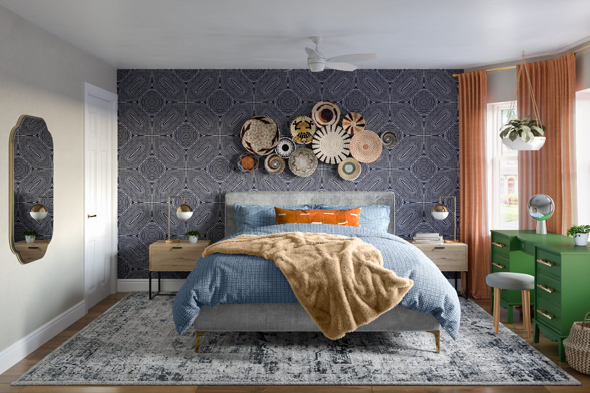 patterns in a bedroom design