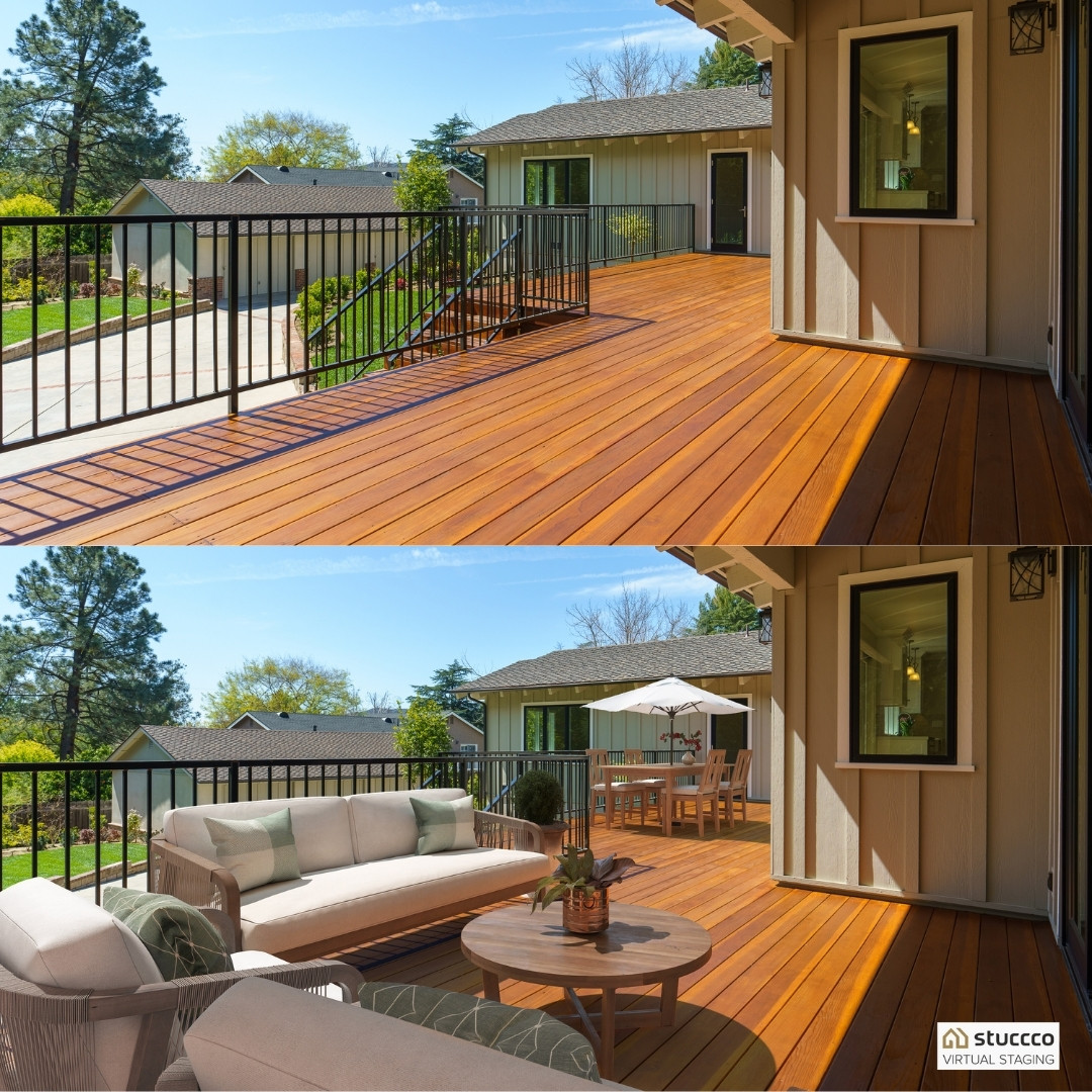 Virtual home staging example of patio