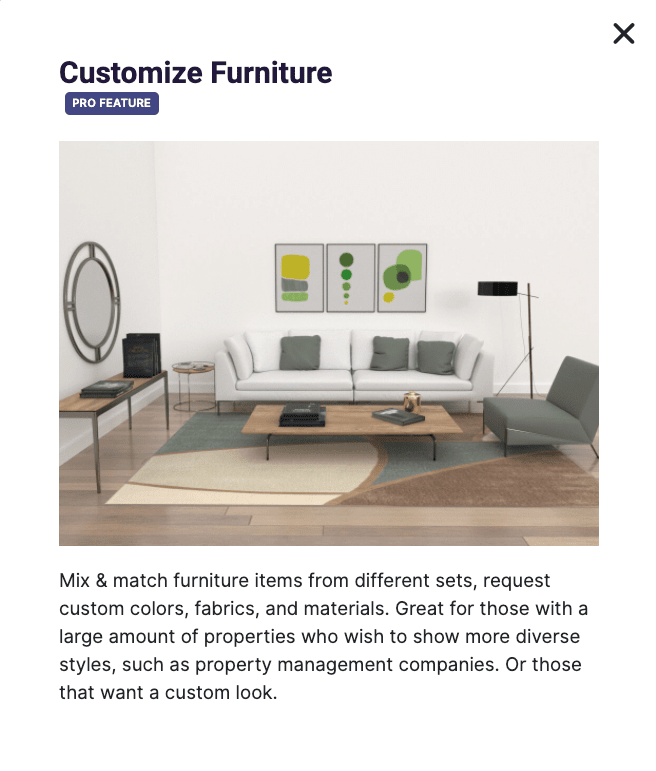 Lack of furniture customization Virtual Staging Solutions review