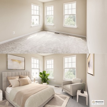 Virtually staged bedroom