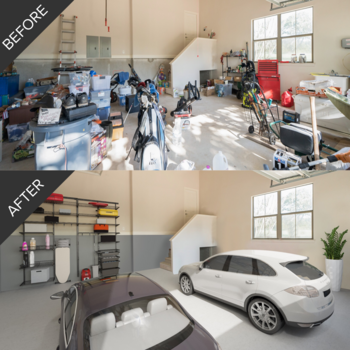 Virtually staged garage