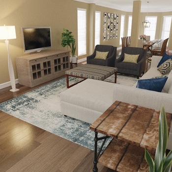 Rustic Transitional Living Room