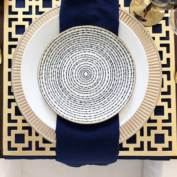 Gold and Navy table setting