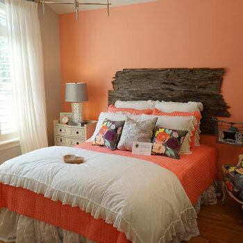 Orange rustic bedroom
