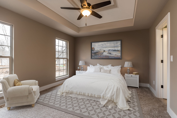 virtually staged master bedroom